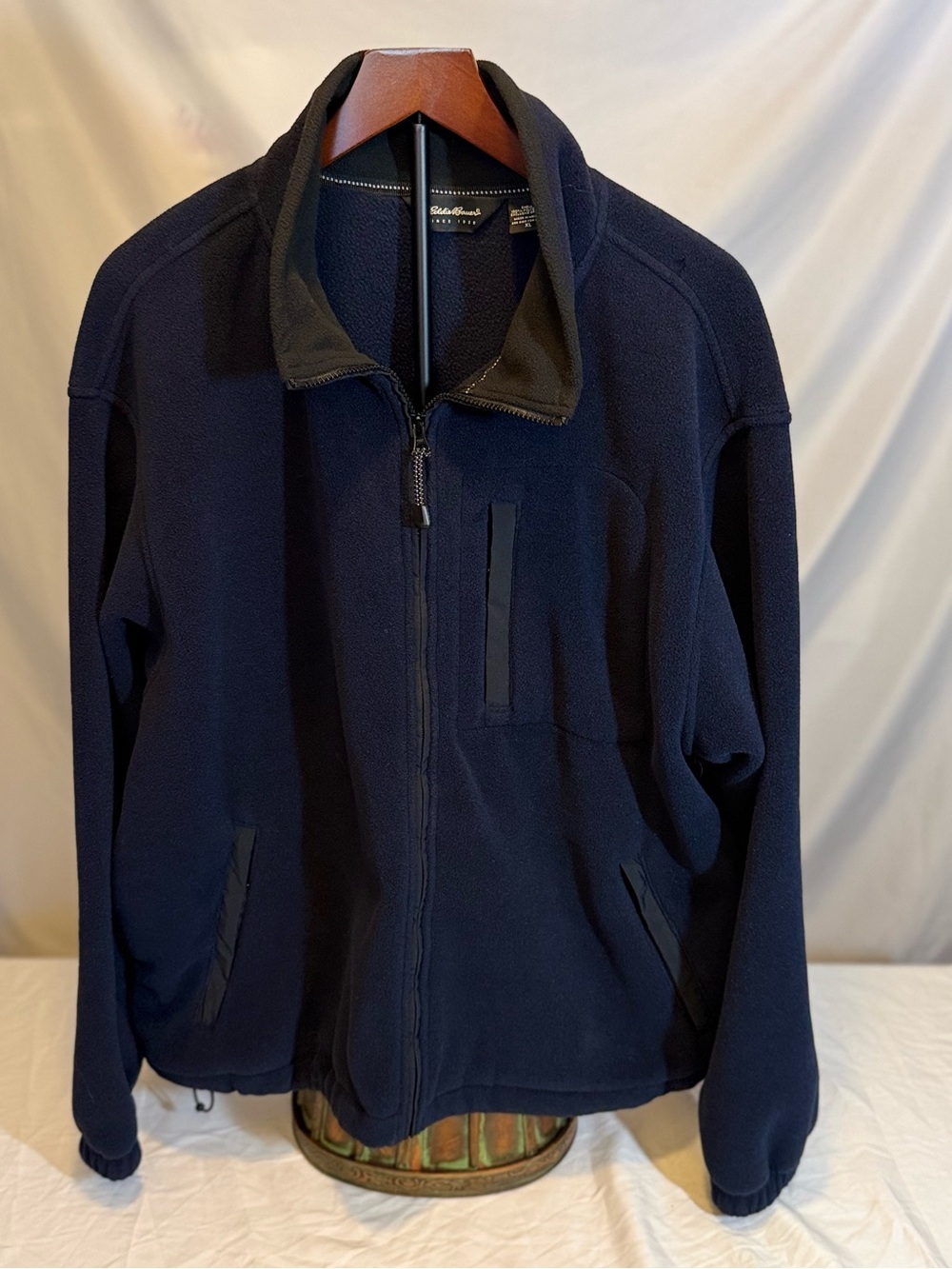 Men’s Eddie Bauer Navy Full-Zip Fleece Jacket Size XL (UU8)